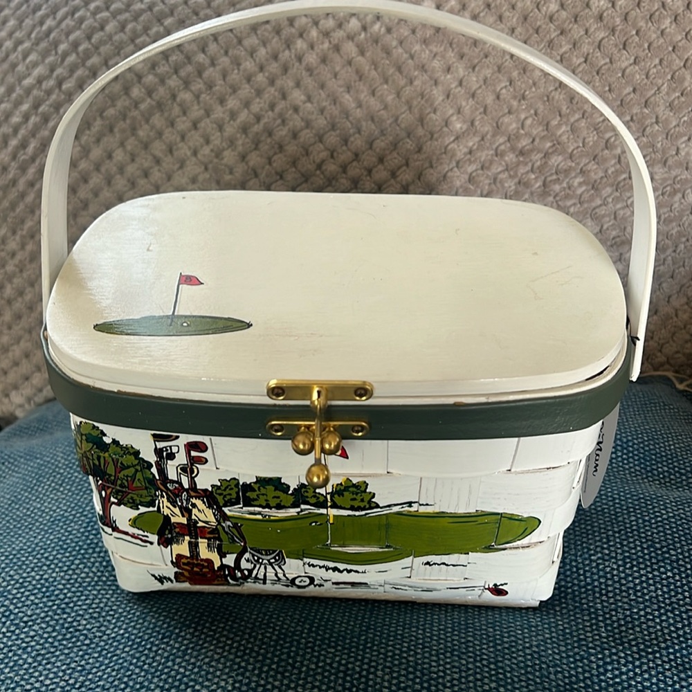 White and Green Hand-Painted Women’s Bag